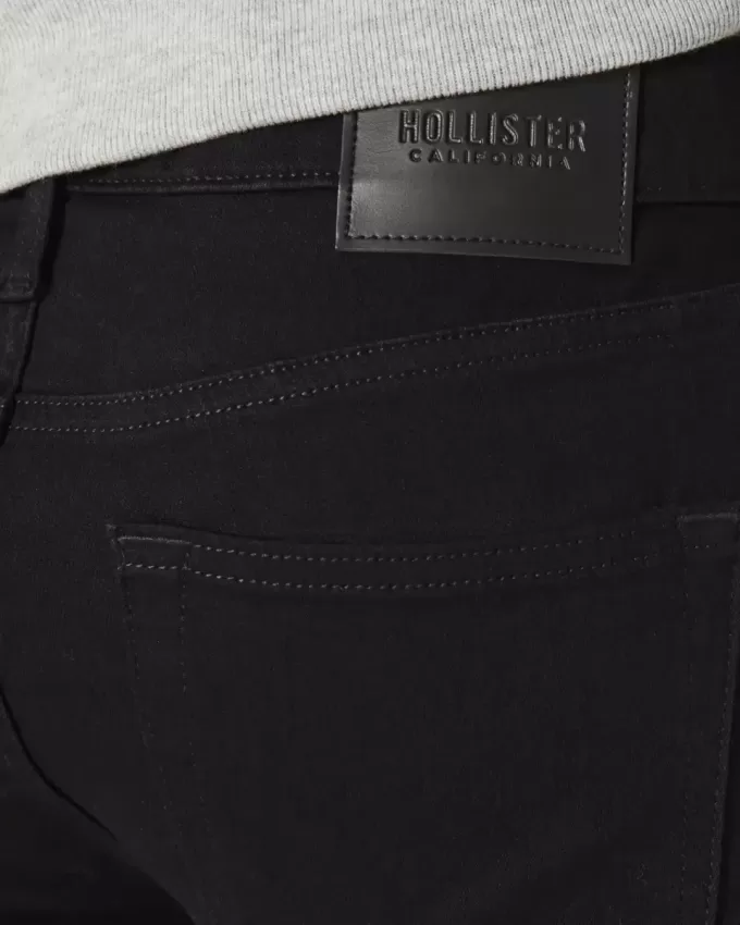 Jeans neri slim dritti anti-sbiadimento