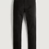 Jeans neri slim dritti anti-sbiadimento