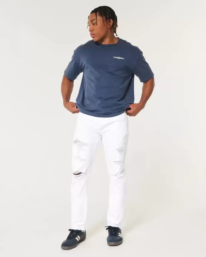 Jeans skinny bianchi sportivi