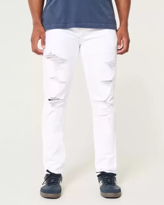 Jeans skinny bianchi sportivi