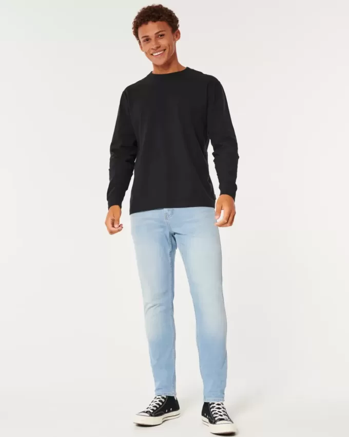 Jeans skinny sportivi lavaggio chiaro
