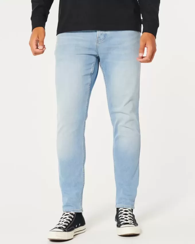 Jeans skinny sportivi lavaggio chiaro