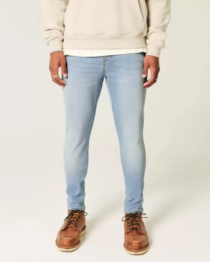 Jeans skinny sportivi lavaggio chiaro