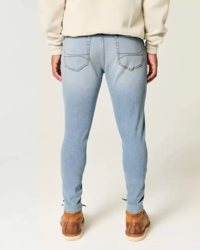 Jeans skinny sportivi lavaggio chiaro