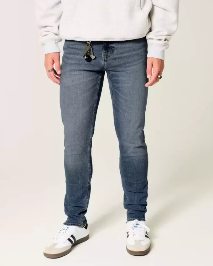 Jeans skinny sportivi lavaggio medio