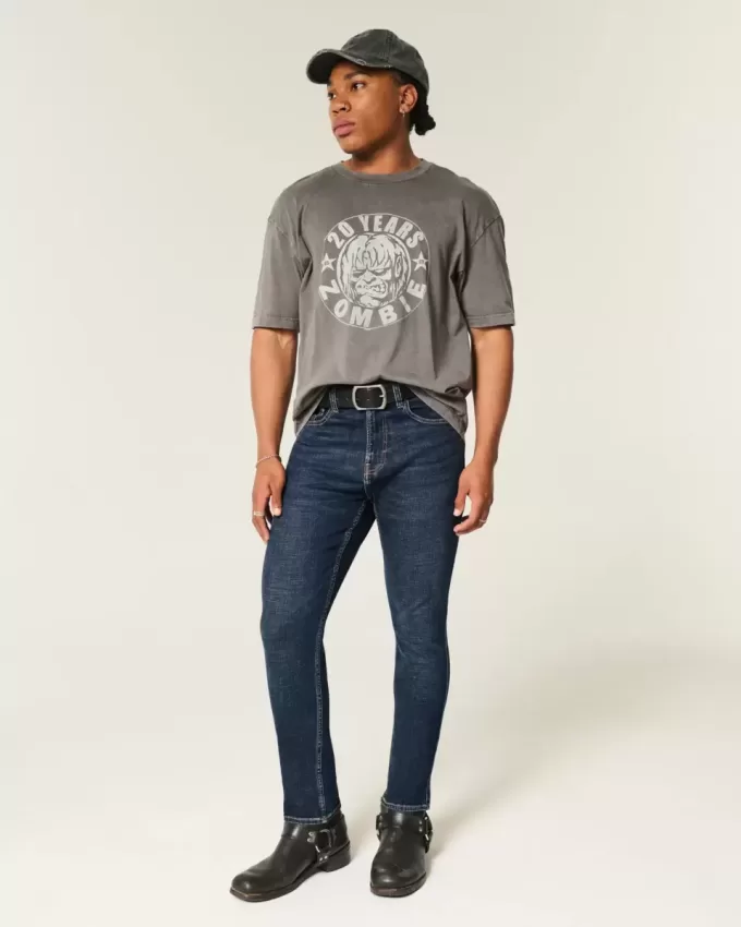 Jeans skinny sportivi lavaggio scuro