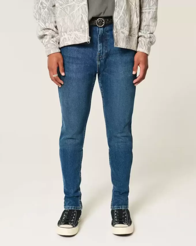 Jeans skinny sportivi lavaggio scuro