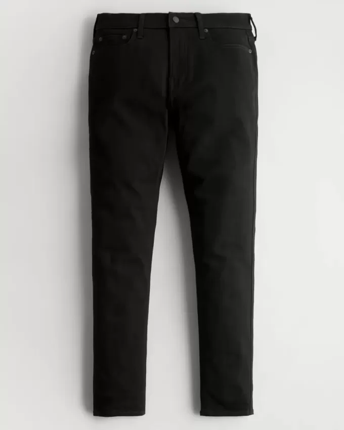 Jeans skinny sportivi neri anti-sbiadimento
