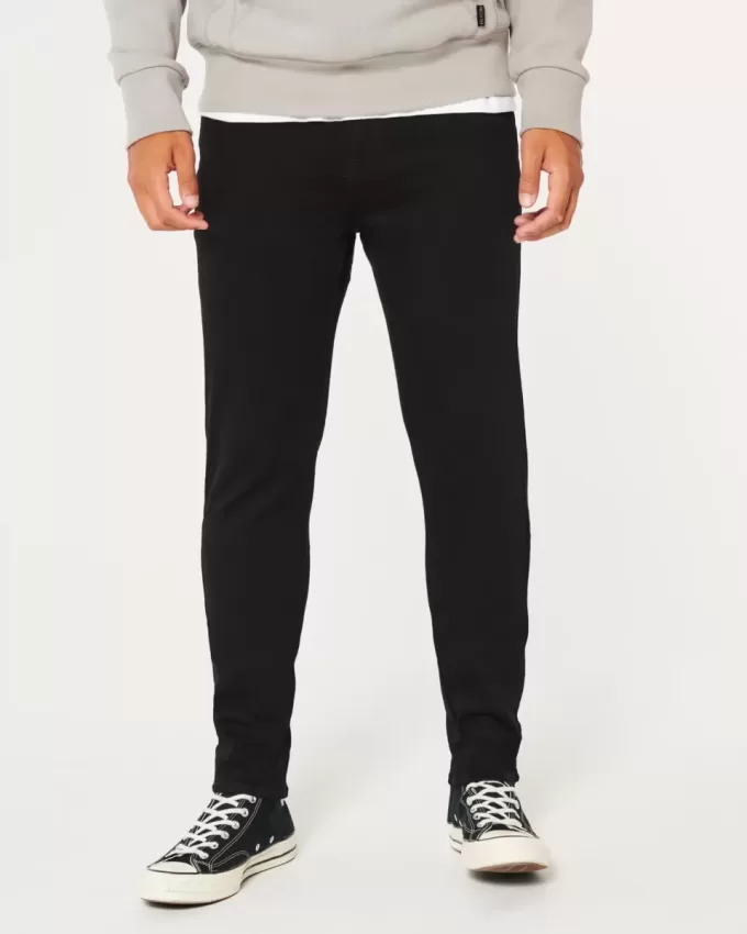 Jeans skinny sportivi neri anti-sbiadimento