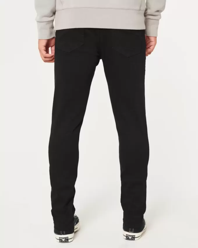 Jeans skinny sportivi neri anti-sbiadimento