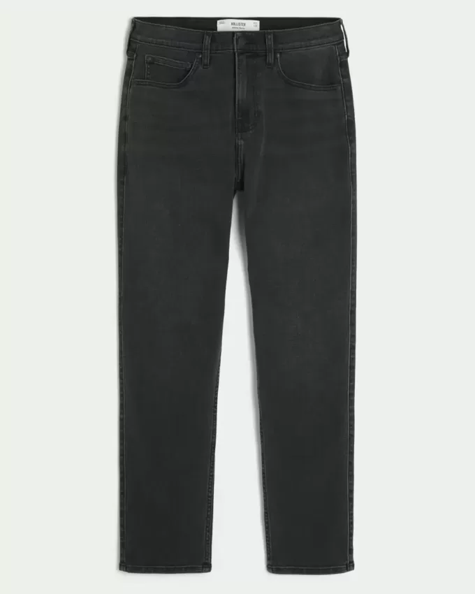Jeans skinny sportivi neri lavati