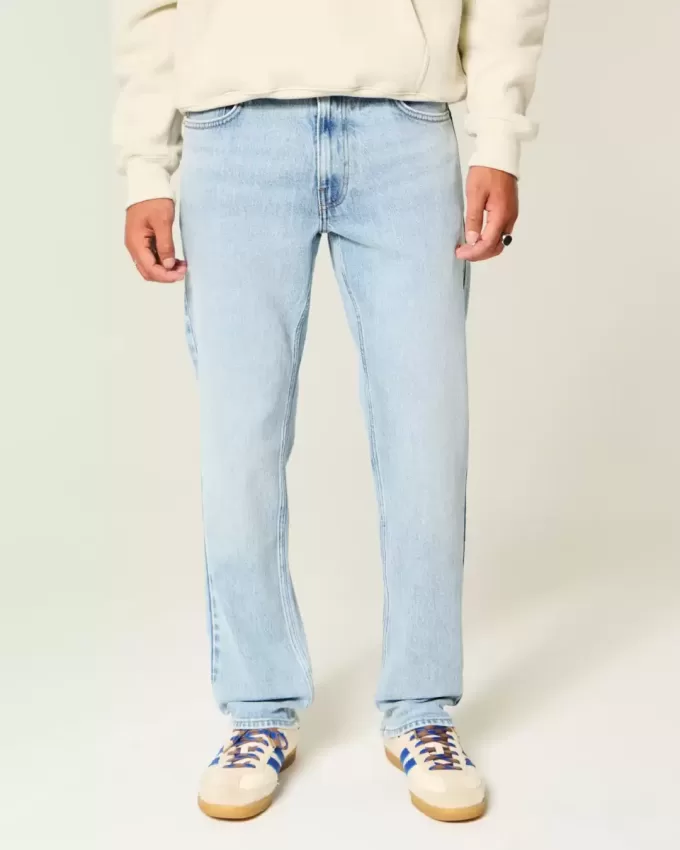 Jeans slim dritti lavaggio chiaro