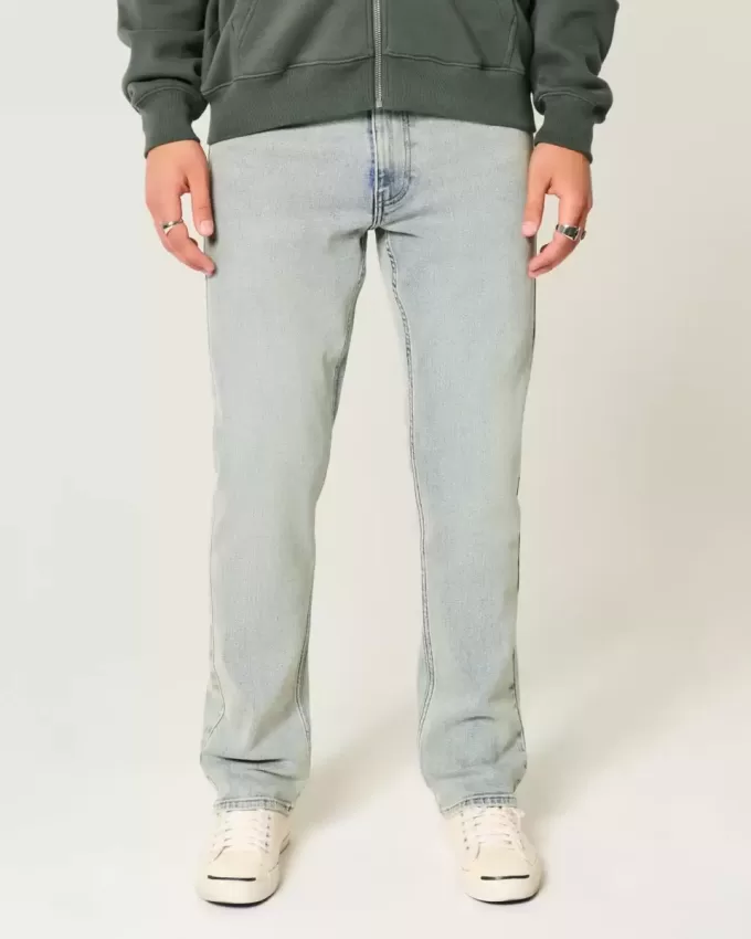 Jeans slim dritti lavaggio chiaro
