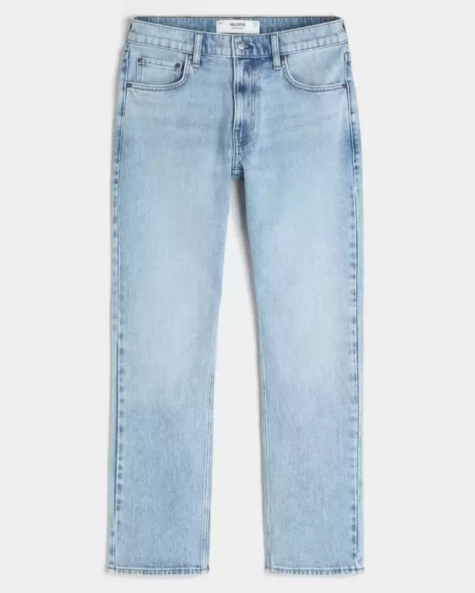 Jeans slim dritti lavaggio chiaro