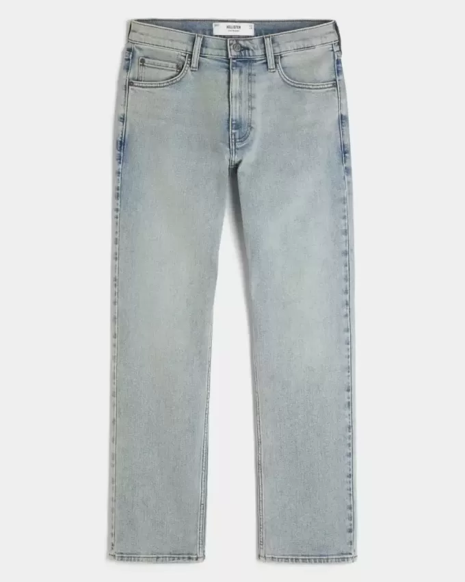 Jeans slim dritti lavaggio chiaro