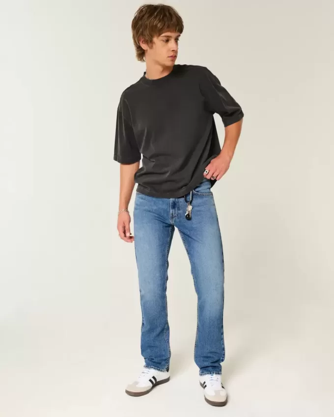 Jeans slim dritti lavaggio medio