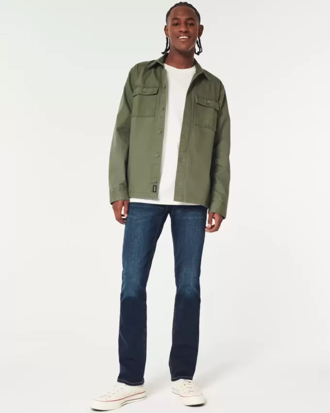 Jeans slim dritti lavaggio scuro