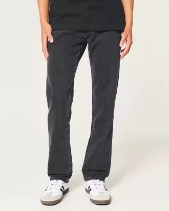 Jeans slim dritti neri lavati