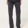 Jeans slim dritti neri lavati