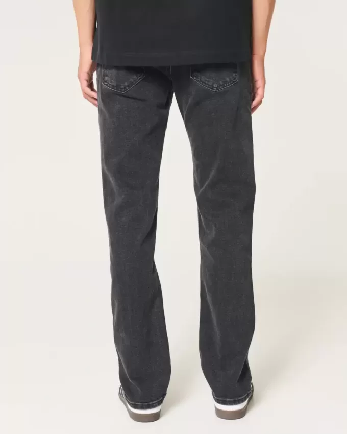 Jeans slim dritti neri lavati