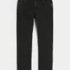 Jeans slim dritti neri lavati