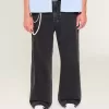 Jeans super larghi con grafica a stella nera lavata
