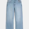 Jeans super larghi con grafica astronauta lavaggio chiaro