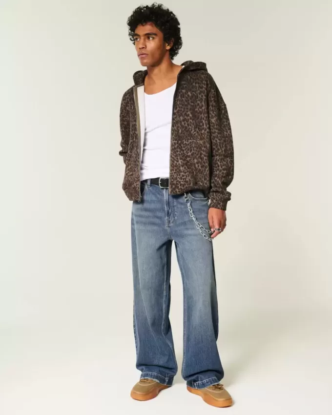 Jeans super larghi con grafica Dice Wash scuro