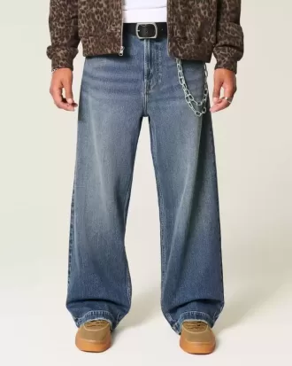 Jeans super larghi con grafica Dice Wash scuro