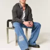Jeans super larghi con grafica NYC e lavaggio medio