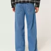 Jeans super larghi con grafica NYC e lavaggio medio