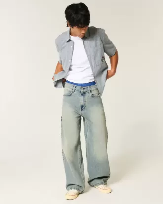 Jeans super larghi da pittore con lavaggio medio