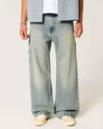 Jeans super larghi da pittore con lavaggio medio