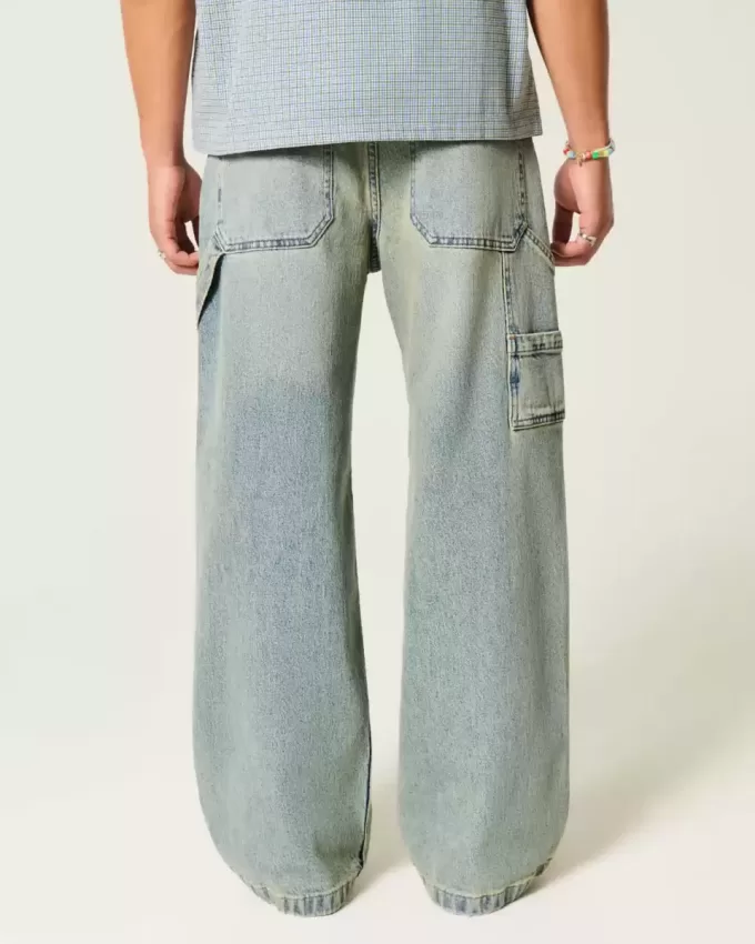 Jeans super larghi da pittore con lavaggio medio