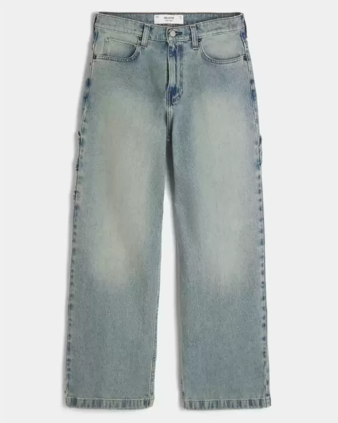 Jeans super larghi da pittore con lavaggio medio