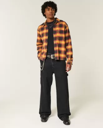 Jeans super larghi da pittore neri lavati