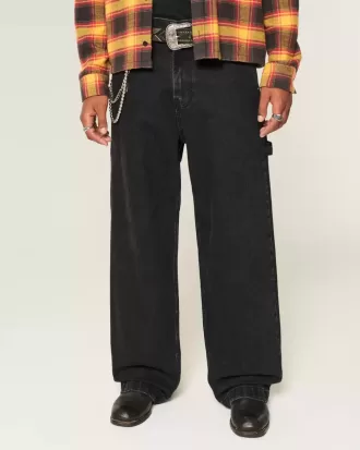 Jeans super larghi da pittore neri lavati