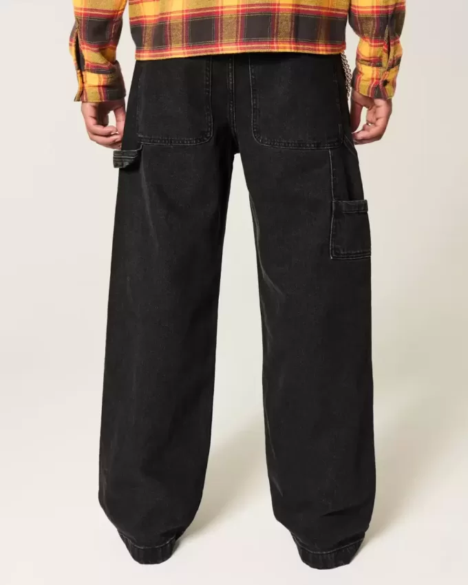 Jeans super larghi da pittore neri lavati