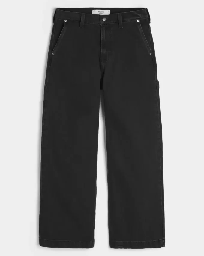 Jeans super larghi da pittore neri lavati