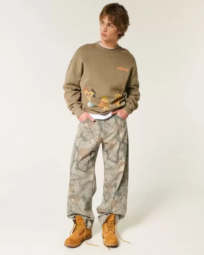 Jeans super larghi mimetici