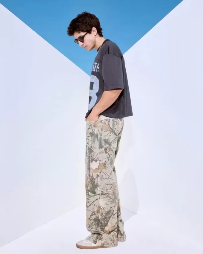 Jeans super larghi mimetici