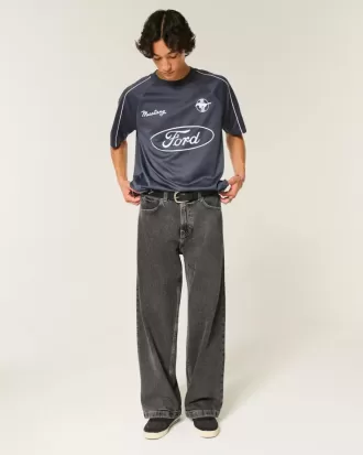 Jeans super larghi neri lavati