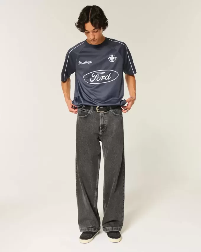 Jeans super larghi neri lavati