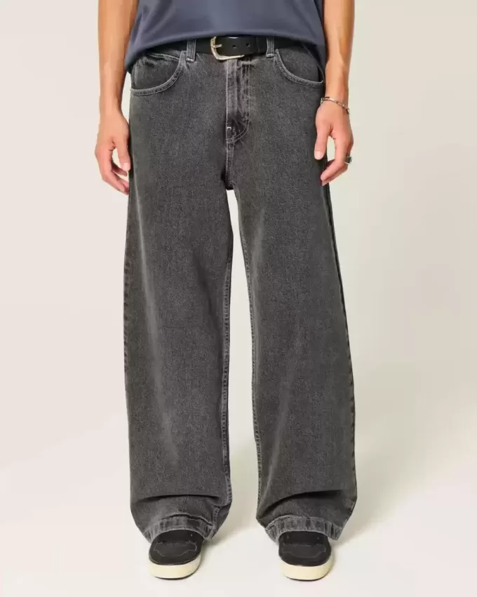 Jeans super larghi neri lavati