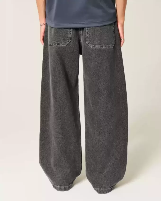 Jeans super larghi neri lavati