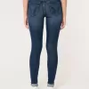 Jeans super skinny a vita alta con lavaggio medio