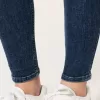 Jeans super skinny a vita alta con lavaggio medio
