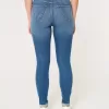 Jeans super skinny a vita alta e lavaggio scuro con effetto curvy