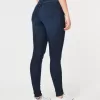 Jeans super skinny a vita alta e lavaggio scuro con effetto curvy