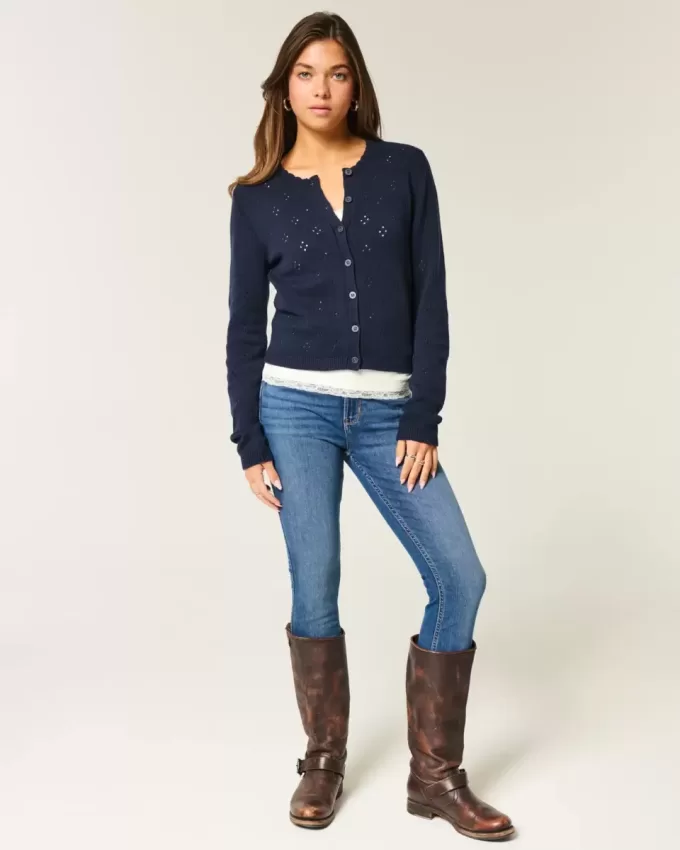 Jeans super skinny a vita alta lavaggio scuro